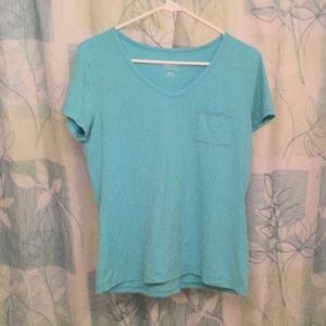 HANES BABY BLUE V-NECK TEE
